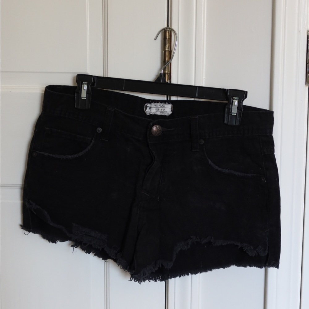 Free People Denim Cut Off Shorts - Black